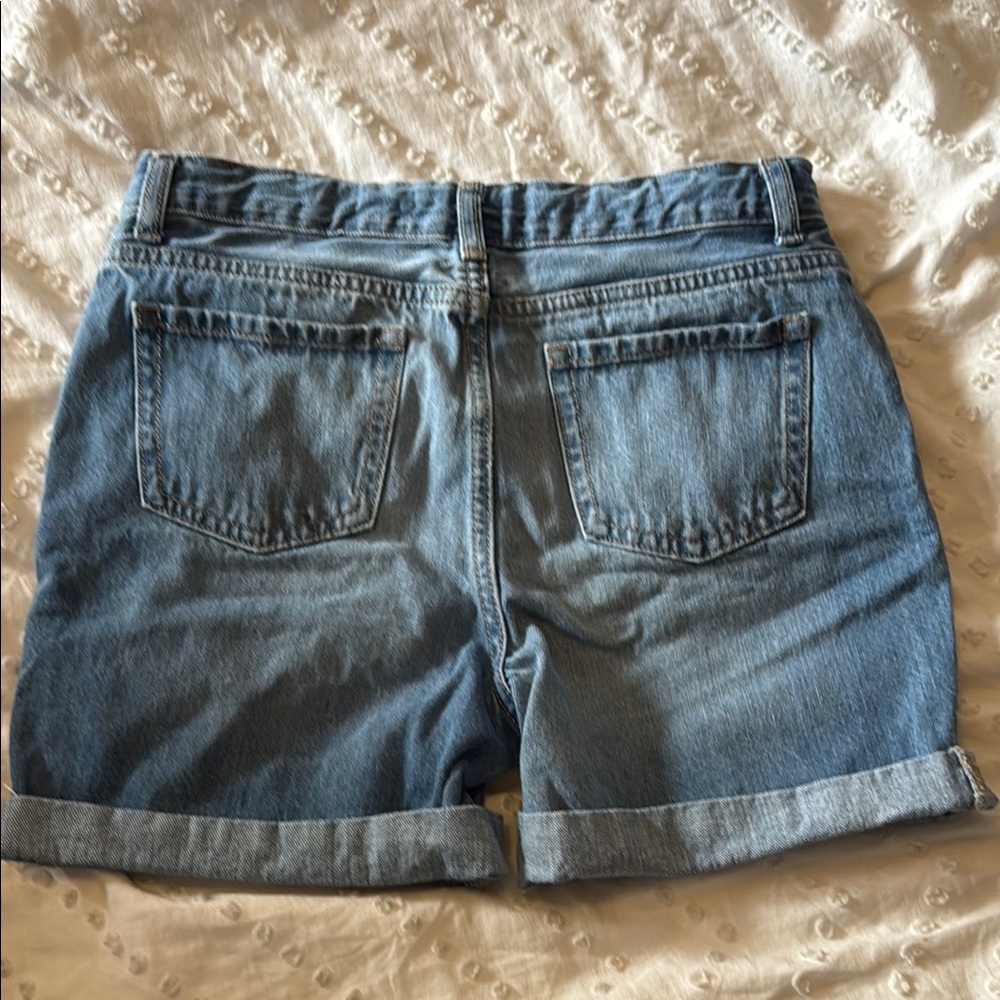 Distressed Blue Denim Shorts - Picture 3 of 7
